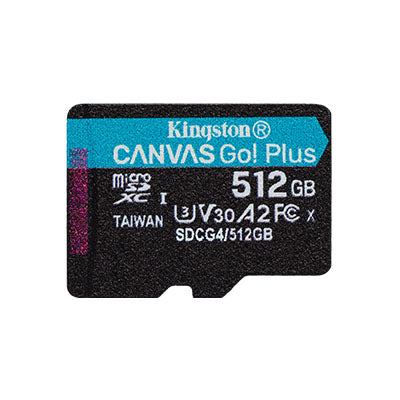 Kingston Canvas Go Plus microSD Memory Card V30 Speed for 4K