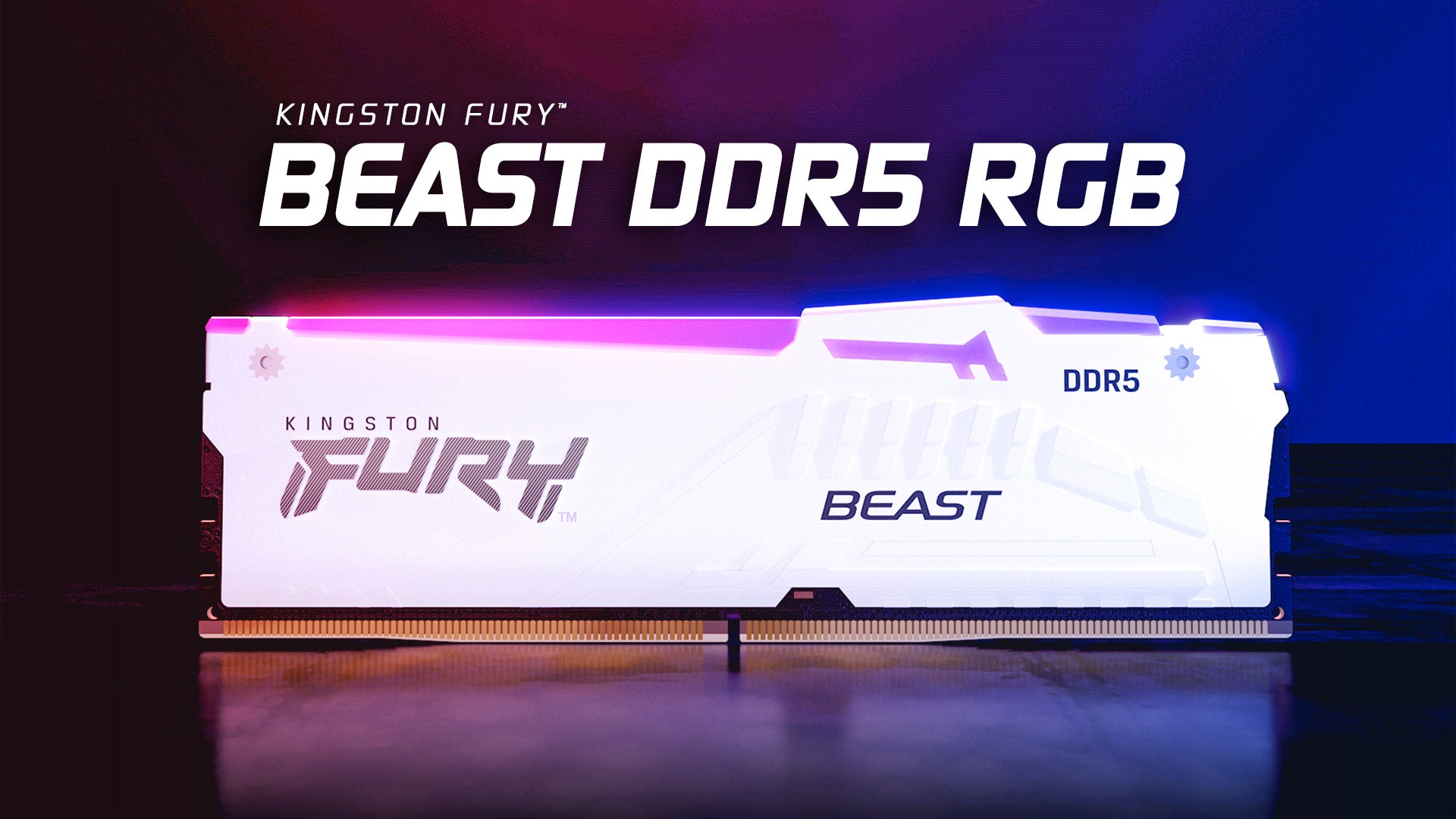 Kingston FURY Beast White 16GB 6000MT/s CL40 DDR5 XMP DIMM, Overclocking, Plug N Play, Intel XMP 3.0, Single Module