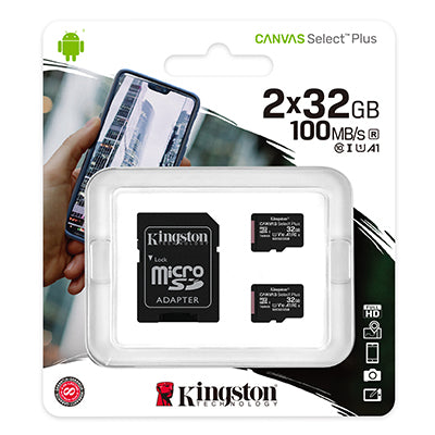 Kingston Digital Tarjeta de memoria microSD clase 10 UHS-1 de 64 GB de 30  MB/s con adaptador (SDCX10/64GB)