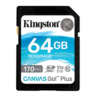 Cartes microSD Plus Canvas Go! de classe 10 - V30, A2 - 64Go-512Go -  Kingston Technology